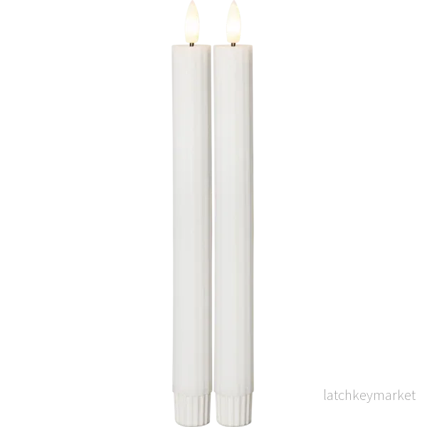 Batteridrivet LED Antikljus 2-pack Flamme Stripe 25 cm Vit Batteridrivet LED Antikljus 2-pack Flamme Stripe 25 cm Vit