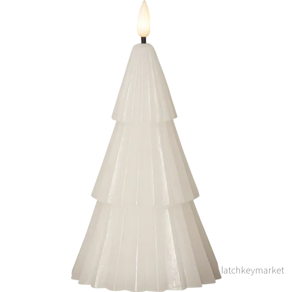 Belysning Jul LED Blockljus Flamme Gran Vit 18 cm - Bild 2