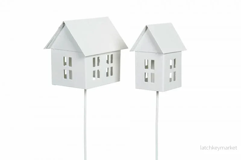 Pynt Hus Stick Mix Emalj Shell 4.5×5.5x8cm 2-pack  REA