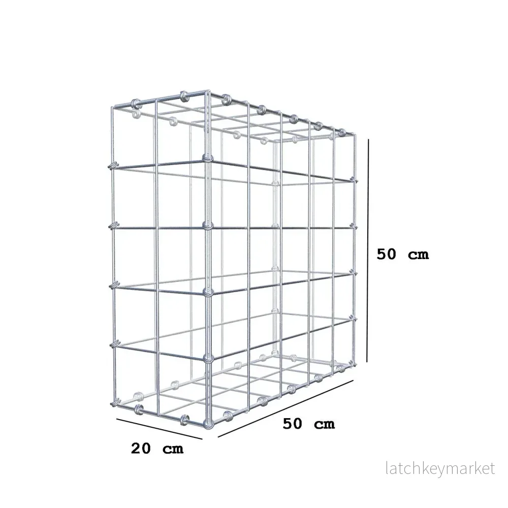 Gabion 50 cm x 50 cm x 20 cm (L x H x D), maskstorlek 10 x 10 cm, spiralring - Bild 2