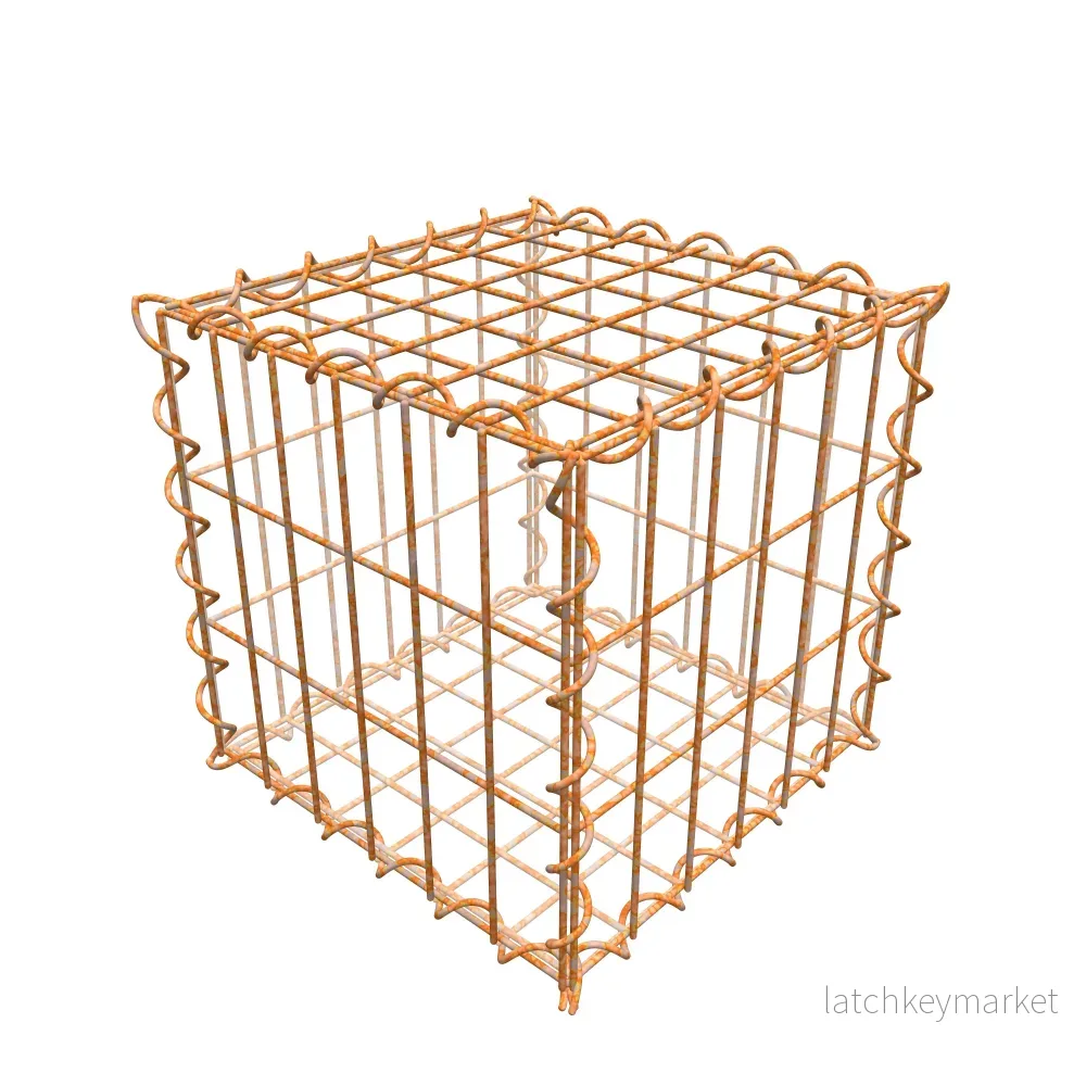 Rostig gabion 30 cm x 30 cm x 30 cm (L x H x D), maskstorlek 5 cm x 10 cm, spiral - Bild 2