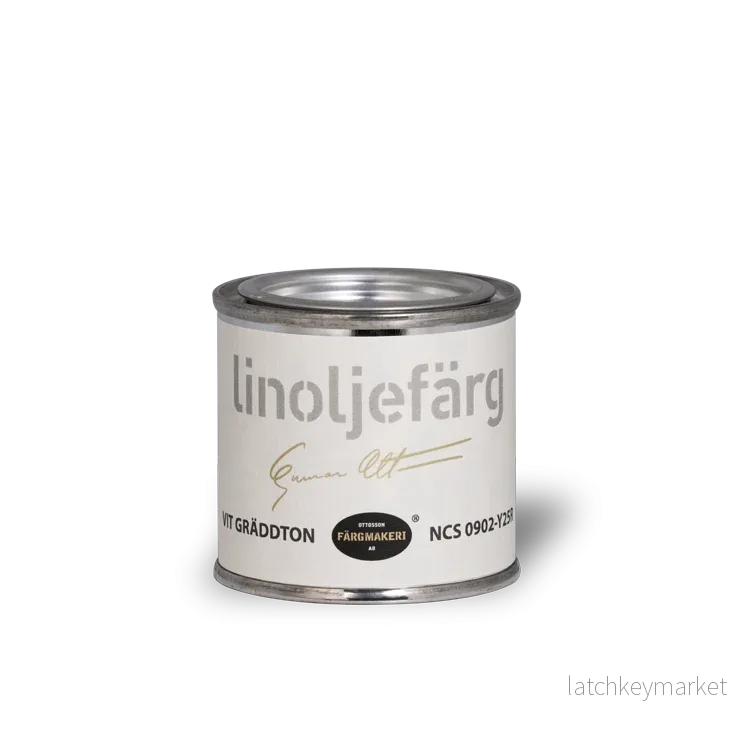 Vit gräddton Linoljefärg Ottossons - Bild 3