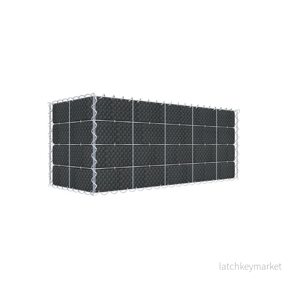 Grön gabion med fleece & insynsskydd 100 cm x 40 cm x 40 cm (L x H x D), maskstorlek 10 cm x 10 cm, spiral Grön gabion med fleece & insynsskydd 100 cm x 40 cm x 40 cm (L x H x D), maskstorlek 10 cm x 10 cm, spiral