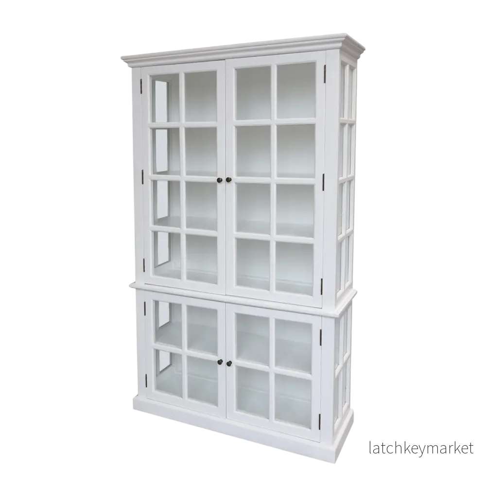Chic Antique Vitrinskåp Marseille med 4 dörrar och hyllor H196/L120/B40 cm Vit Chic Antique Vitrinskåp Marseille med 4 dörrar och hyllor H196/L120/B40 cm Vit