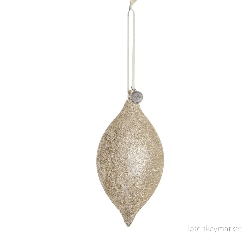 Glitteria julgranshängare 17 cm ljust guld