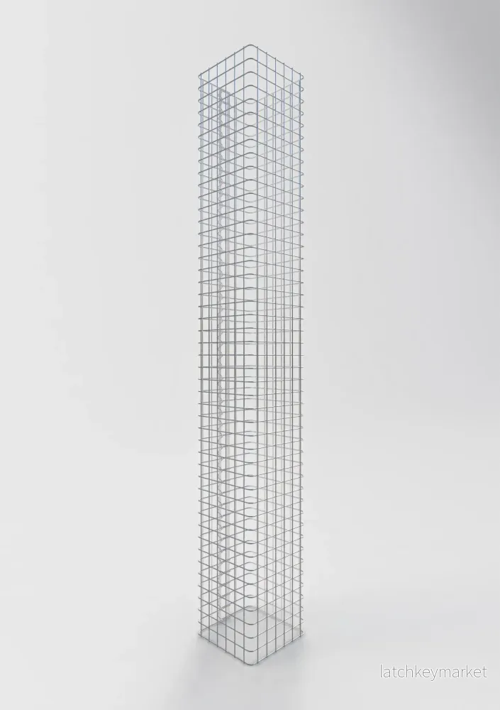 Gabionpelare vinkelrät 32 cm x 32 cm, 230 cm höjd, MW 5 cm x 5 cm - Bild 2