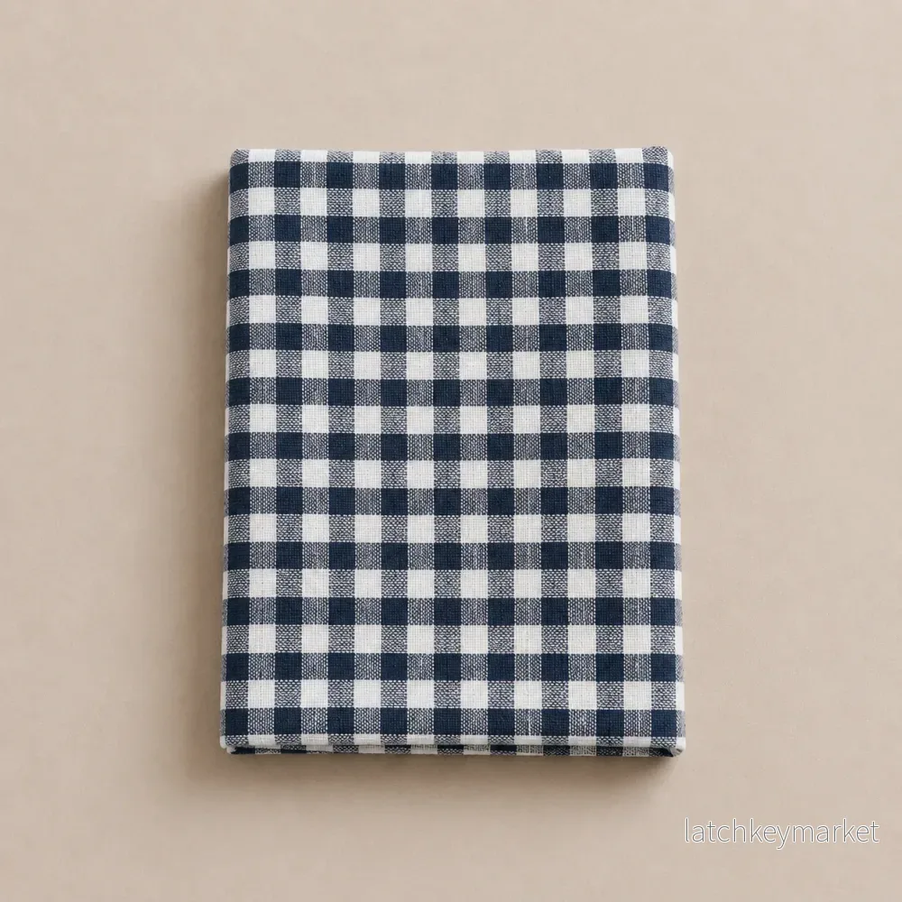 French Linen Table Cloth Anthracite Gingham - Bild 2