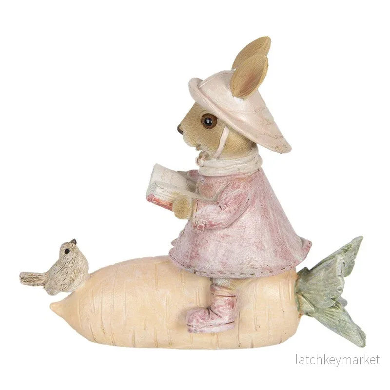 PåskDekoration Figur Kanin 13x5x11 cm Beige, Rosa Polyresin REA PåskDekoration Figur Kanin 13x5x11 cm Beige, Rosa Polyresin REA
