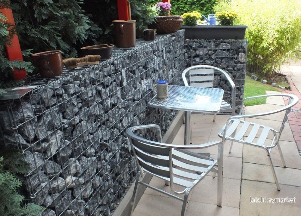 Gabion 100 cm x 100 cm x 20 cm (L x H x D), maskstorlek 5 cm x 10 cm, spiral - Bild 2