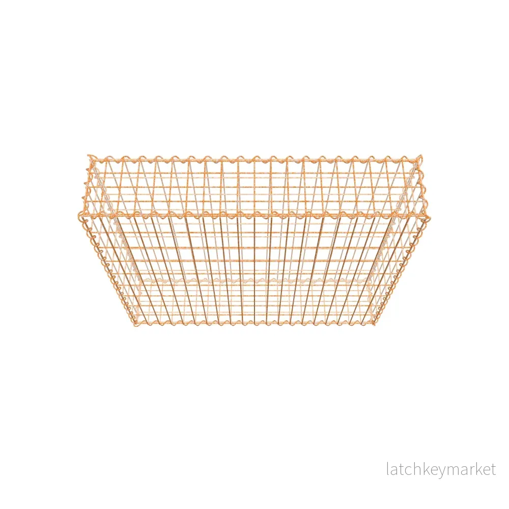 Rostig gabion 100 cm x 90 cm x 20 cm (L x H x D), maskstorlek 5 cm x 10 cm, spiral - Bild 3