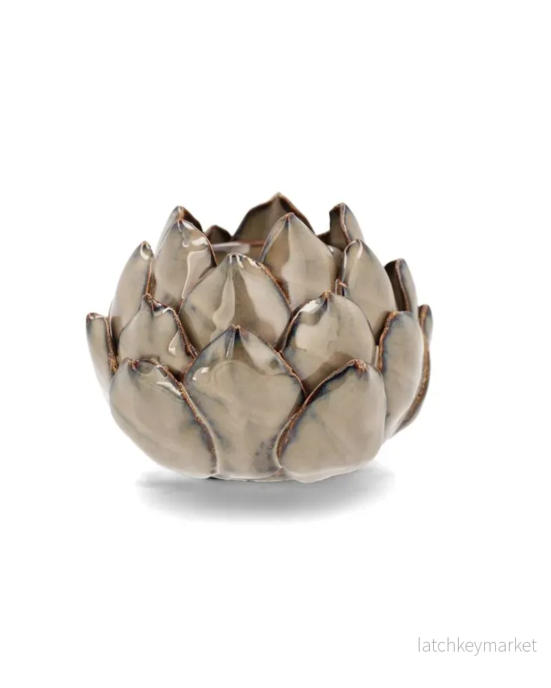 Ljusstake/lykta 2-pack Kronärtskocka Glaze Ø11×8 cm Beige Ljusstake/lykta 2-pack Kronärtskocka Glaze Ø11×8 cm Beige