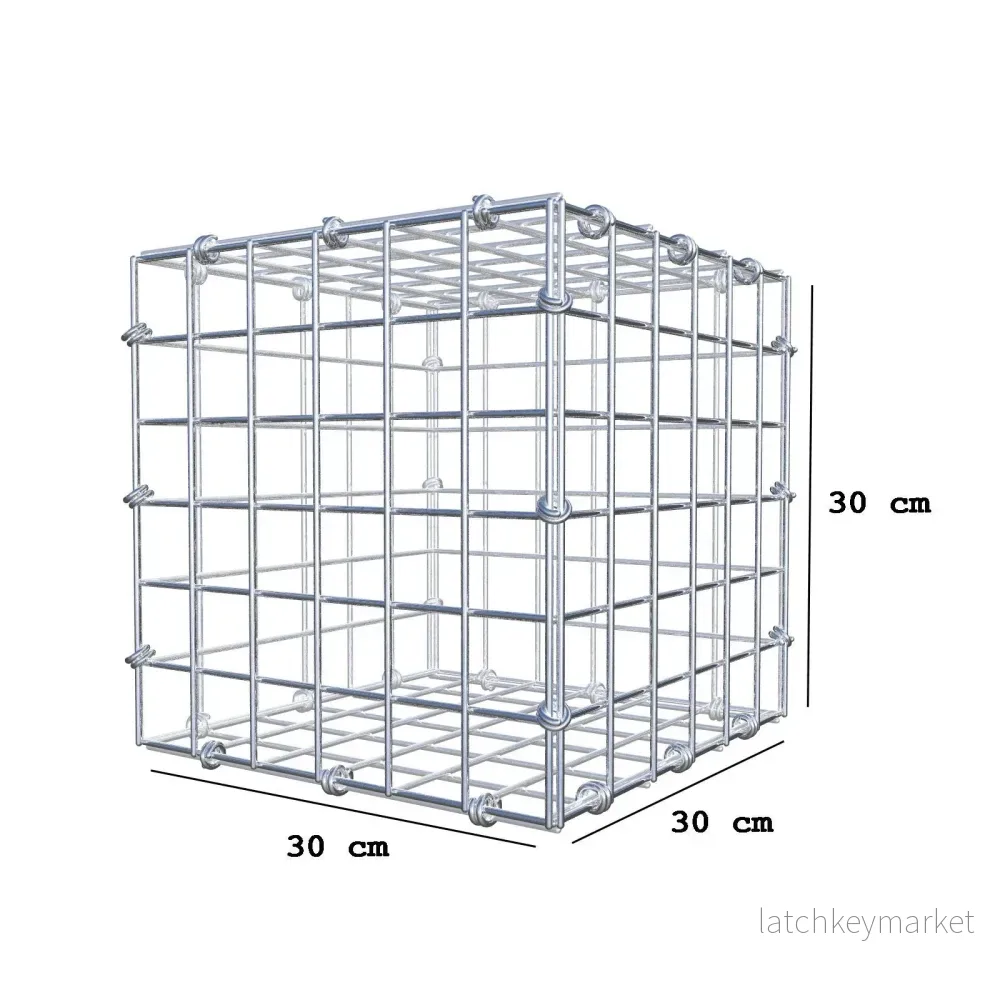 Gabion 30 cm x 30 cm x 30 cm (L x H x D), maskstorlek 5 x 5 cm, spiralring - Bild 2