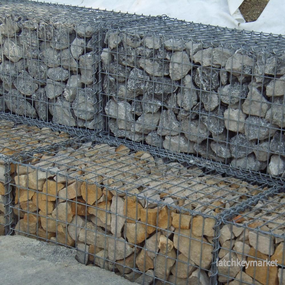 Gabion 100 cm x 50 cm x 50 cm (L x H x D), maskstorlek 5 cm x 10 cm, spiral - Bild 2