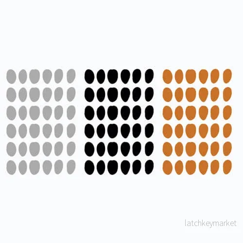 Väggdekor spots- Grå, svart & orange - Bild 2
