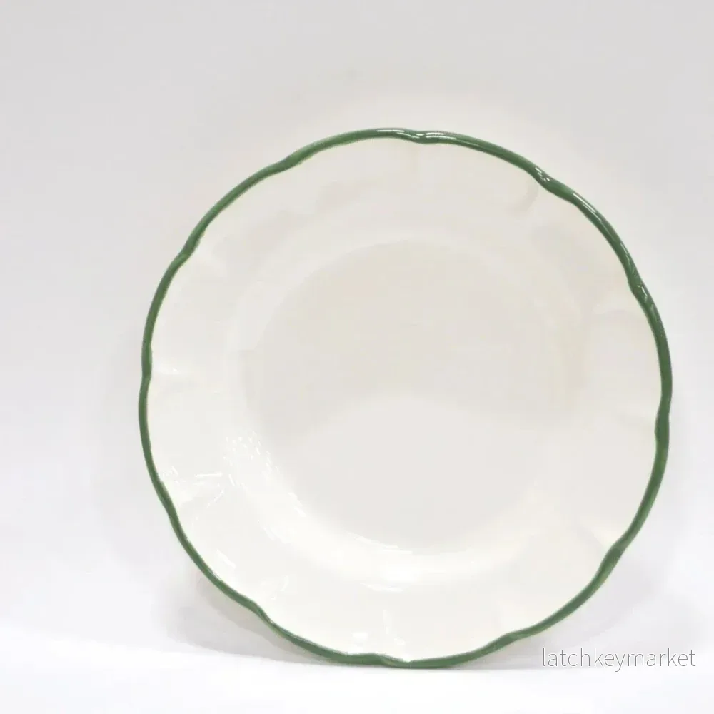 Pasta Plate Dark Green Line Pasta Plate Dark Green Line