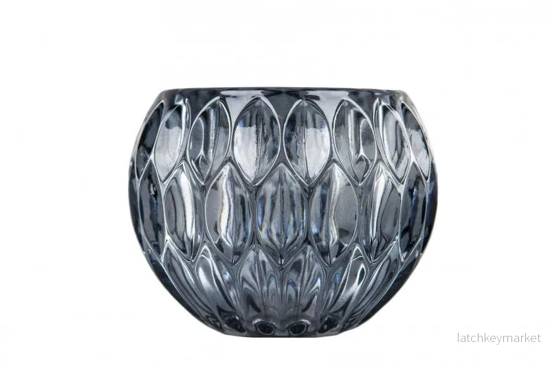 Ljuslykta Glas Blågrå 12x10cm REA Ljuslykta Glas Blågrå 12x10cm REA