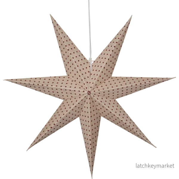 Adventsstjärna Pappersstjärna Cotton prickar 60 cm röd/beige Adventsstjärna Pappersstjärna Cotton prickar 60 cm röd/beige