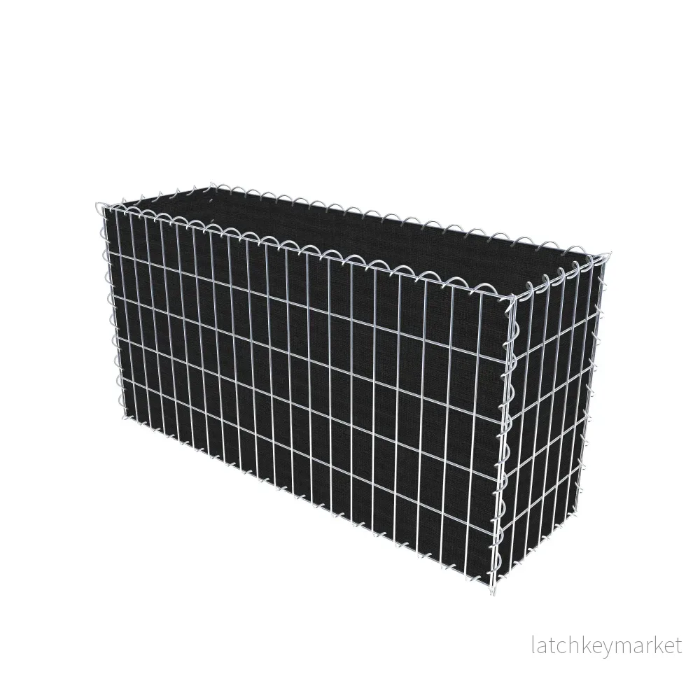 Grön gabion med fleece 100 cm x 50 cm x 30 cm (L x H x D), maskstorlek 5 cm x 10 cm, spiral - Bild 2