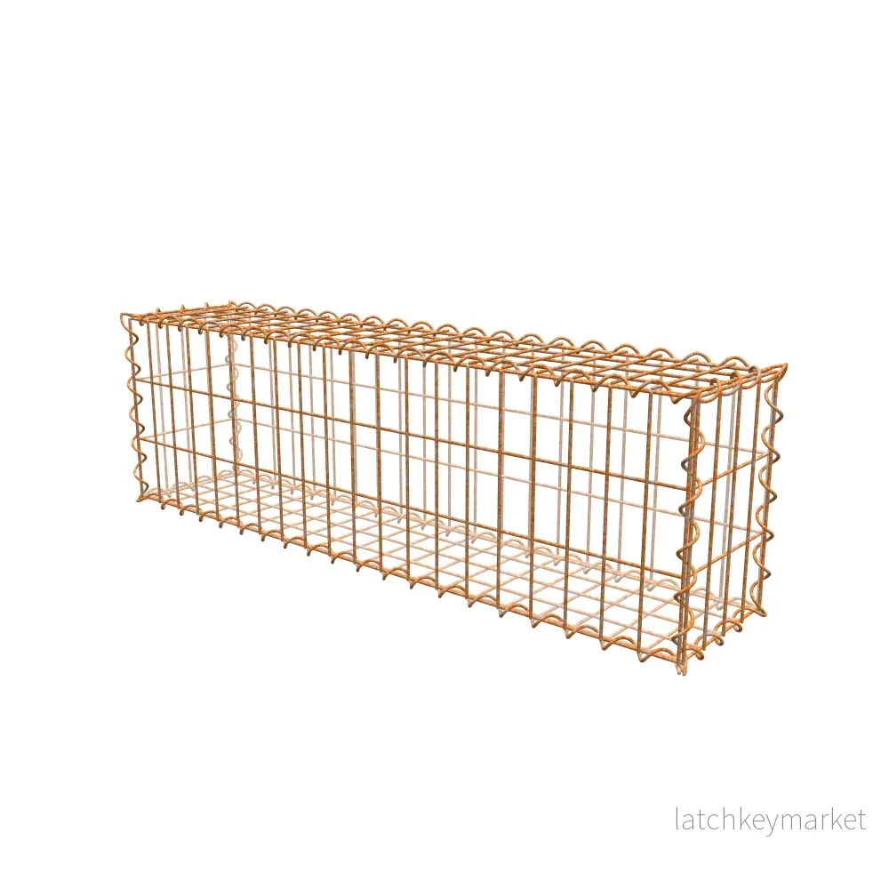 Rostig gabion 100 cm x 30 cm x 20 cm (L x H x D), maskstorlek 5 cm x 10 cm, spiral - Bild 2