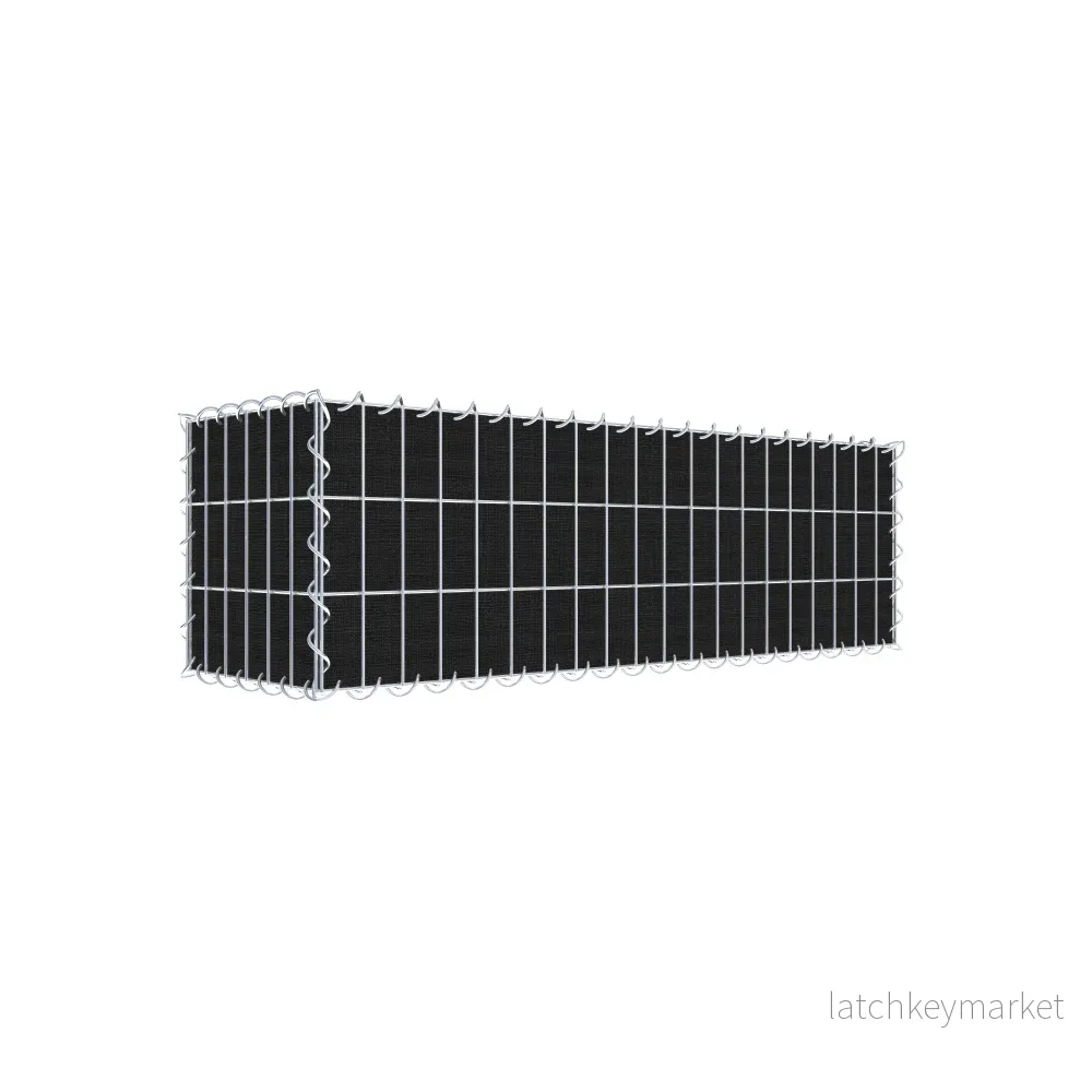 Grön gabion med fleece 100 cm x 30 cm x 30 cm (L x H x D), maskstorlek 5 cm x 10 cm, spiral Grön gabion med fleece 100 cm x 30 cm x 30 cm (L x H x D), maskstorlek 5 cm x 10 cm, spiral