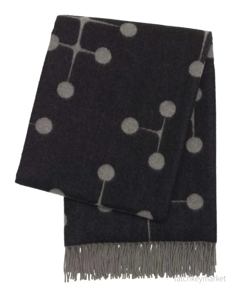 Eames Wool Blanket Dot Pattern - Black