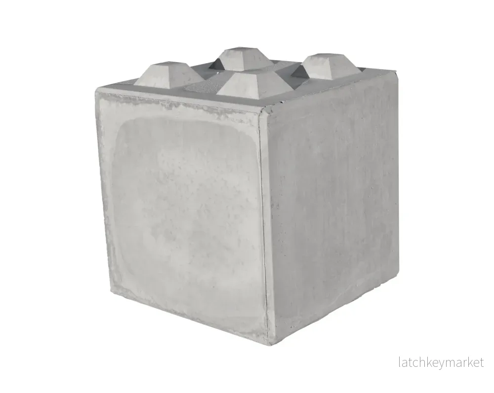 Flexiblock Halv Grå 800x800x800