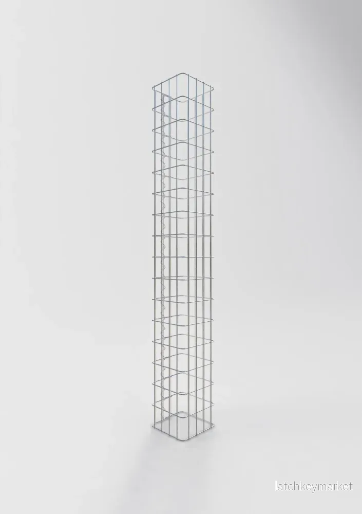 Gabionpelare, kvadrat 22 cm x 22 cm, 160 cm hög, MW 5 cm x 10 cm - Bild 2