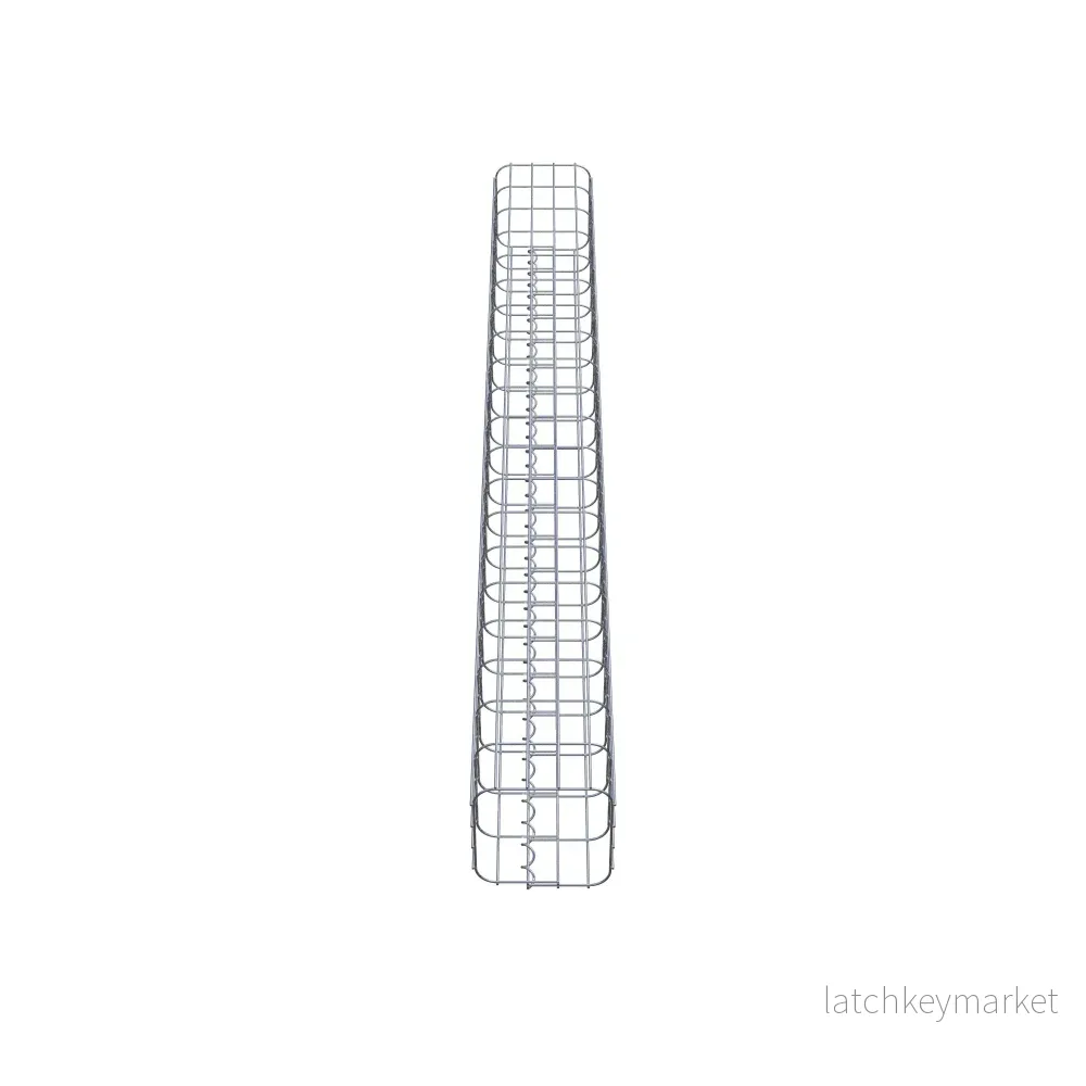 Gabionpelare, kvadrat 22 cm x 22 cm, 200 cm hög, MW 5 cm x 10 cm - Bild 3