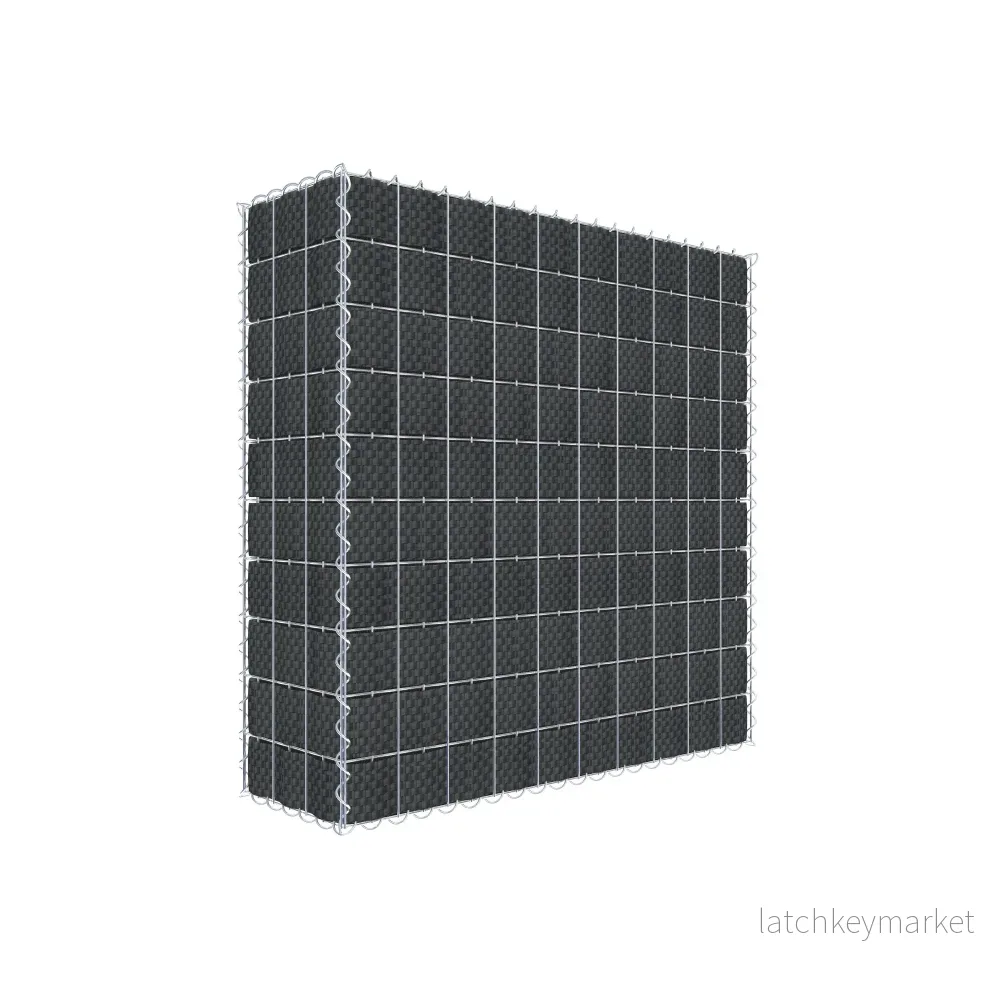 Grön gabion med fleece & insynsskydd 100 cm x 100 cm x 30 cm (L x H x D), maskstorlek 5 cm x 10 cm, spiral Grön gabion med fleece & insynsskydd 100 cm x 100 cm x 30 cm (L x H x D), maskstorlek 5 cm x 10 cm, spiral
