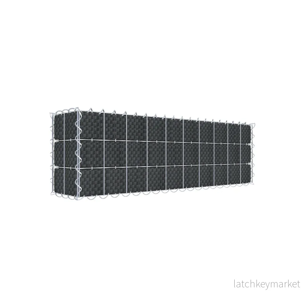 Grön gabion med fleece & insynsskydd 100 cm x 30 cm x 20 cm (L x H x D), maskstorlek 5 cm x 10 cm, spiral Grön gabion med fleece & insynsskydd 100 cm x 30 cm x 20 cm (L x H x D), maskstorlek 5 cm x 10 cm, spiral