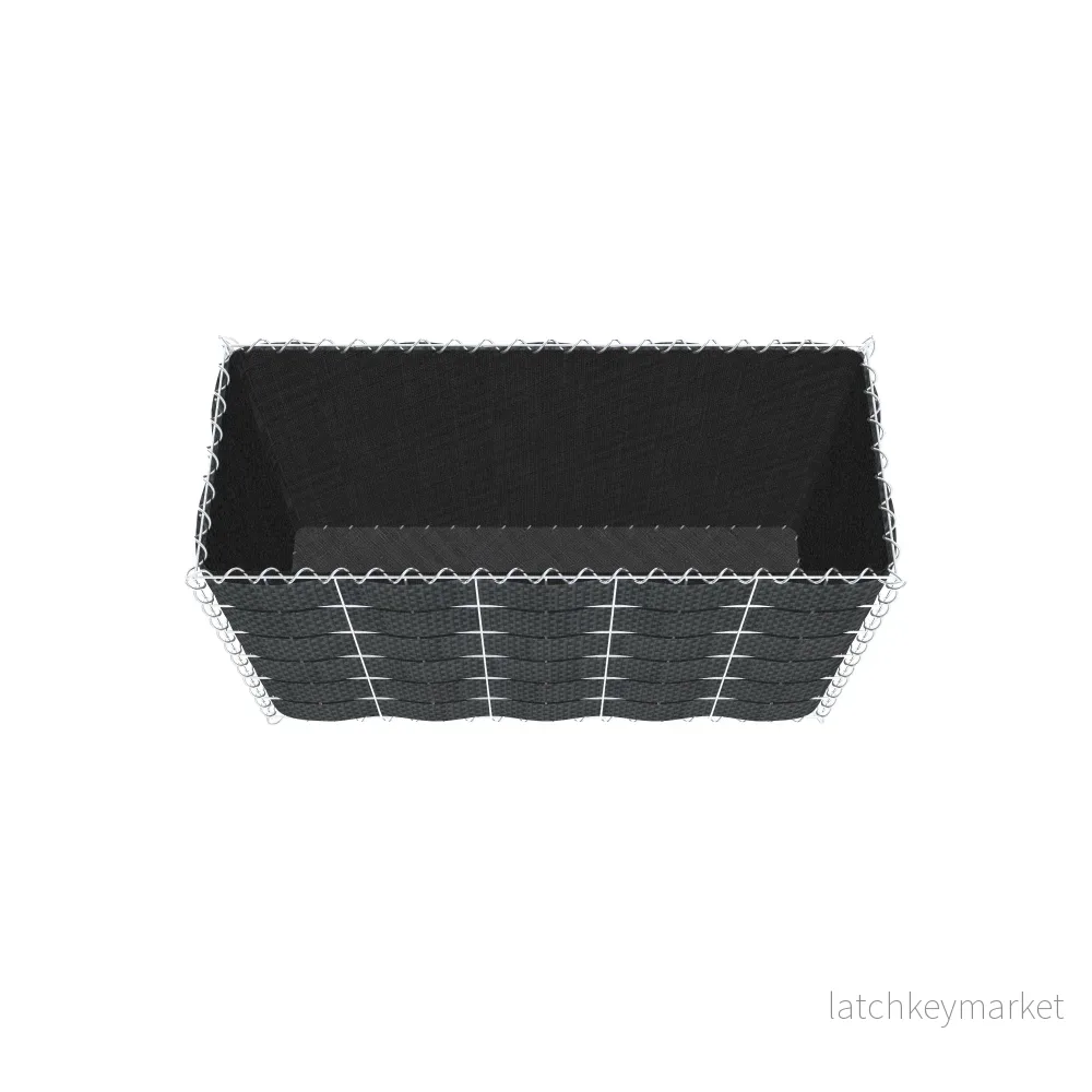 Grön gabion med fleece & insynsskydd 100 cm x 60 cm x 40 cm (L x H x D), maskstorlek 10 cm x 10 cm, spiral - Bild 3