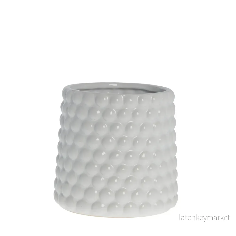 Dotsie kruka H19 Ø20 cm. vit Dotsie kruka H19 Ø20 cm. vit