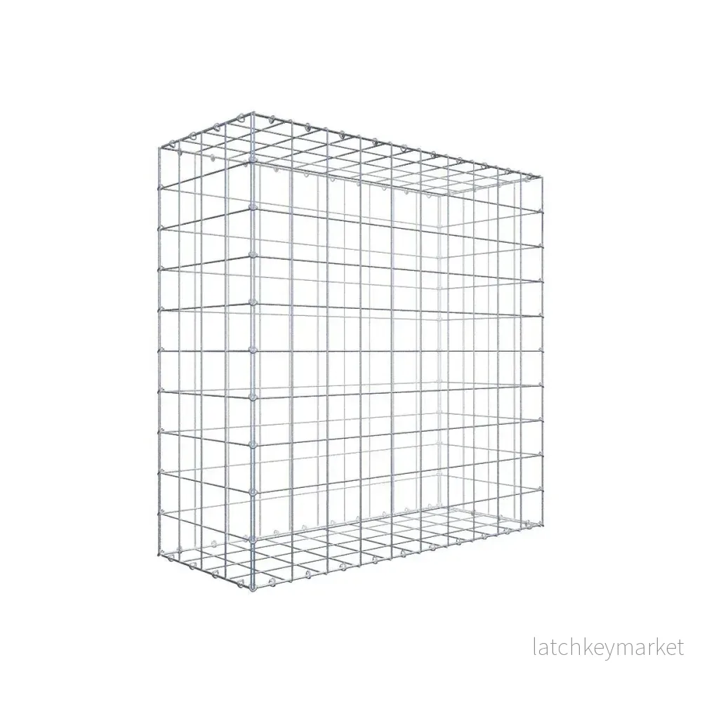Gabion 100 cm x 100 cm x 40 cm (L x H x D), maskstorlek 10 cm x 10 cm, C-ring Gabion 100 cm x 100 cm x 40 cm (L x H x D), maskstorlek 10 cm x 10 cm, C-ring