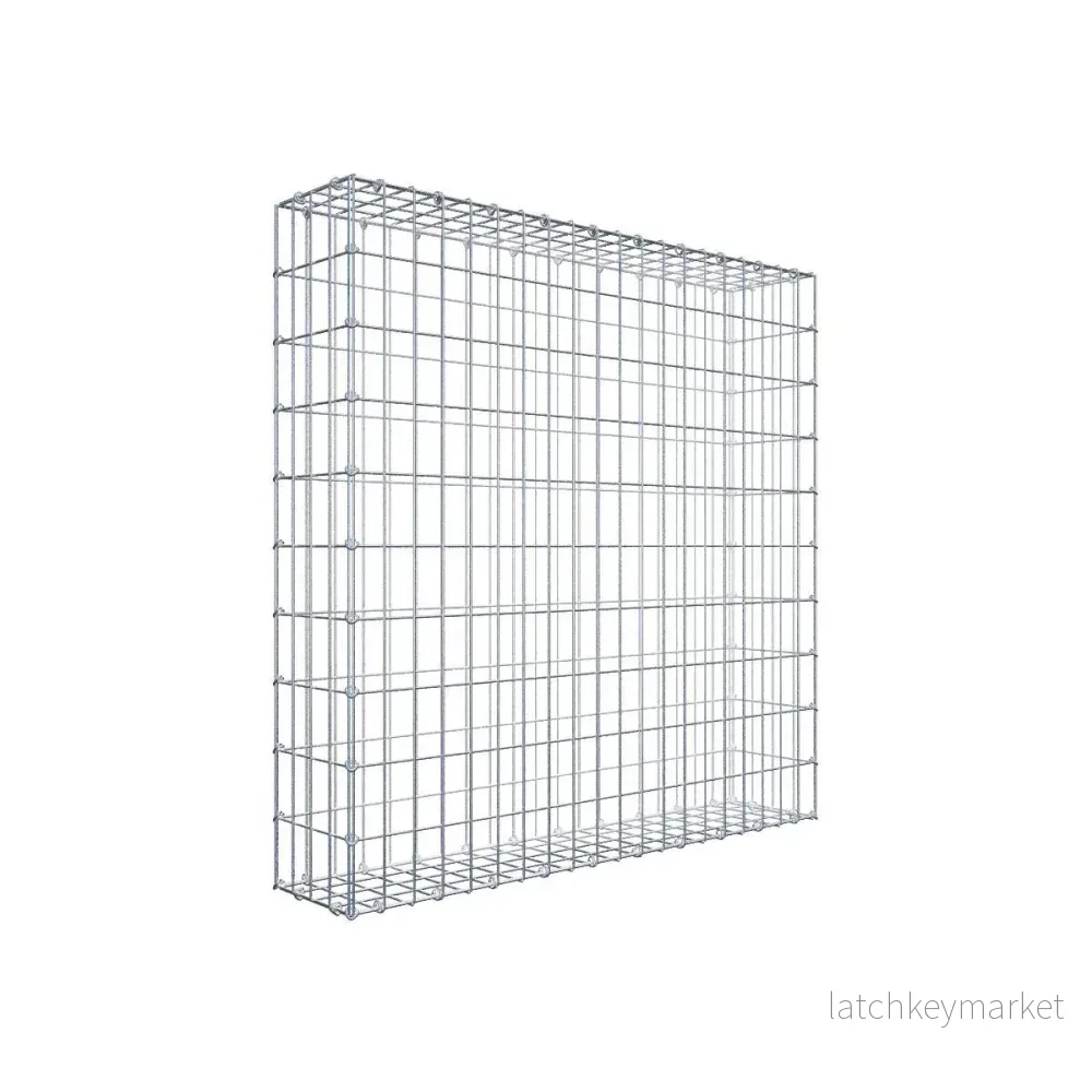Gabion 100 cm x 100 cm x 20 cm (L x H x D), maskstorlek 5 cm x 10 cm, C-ring