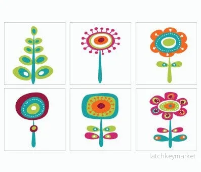 Kakeldekor retroblommor 2 - Bild 2