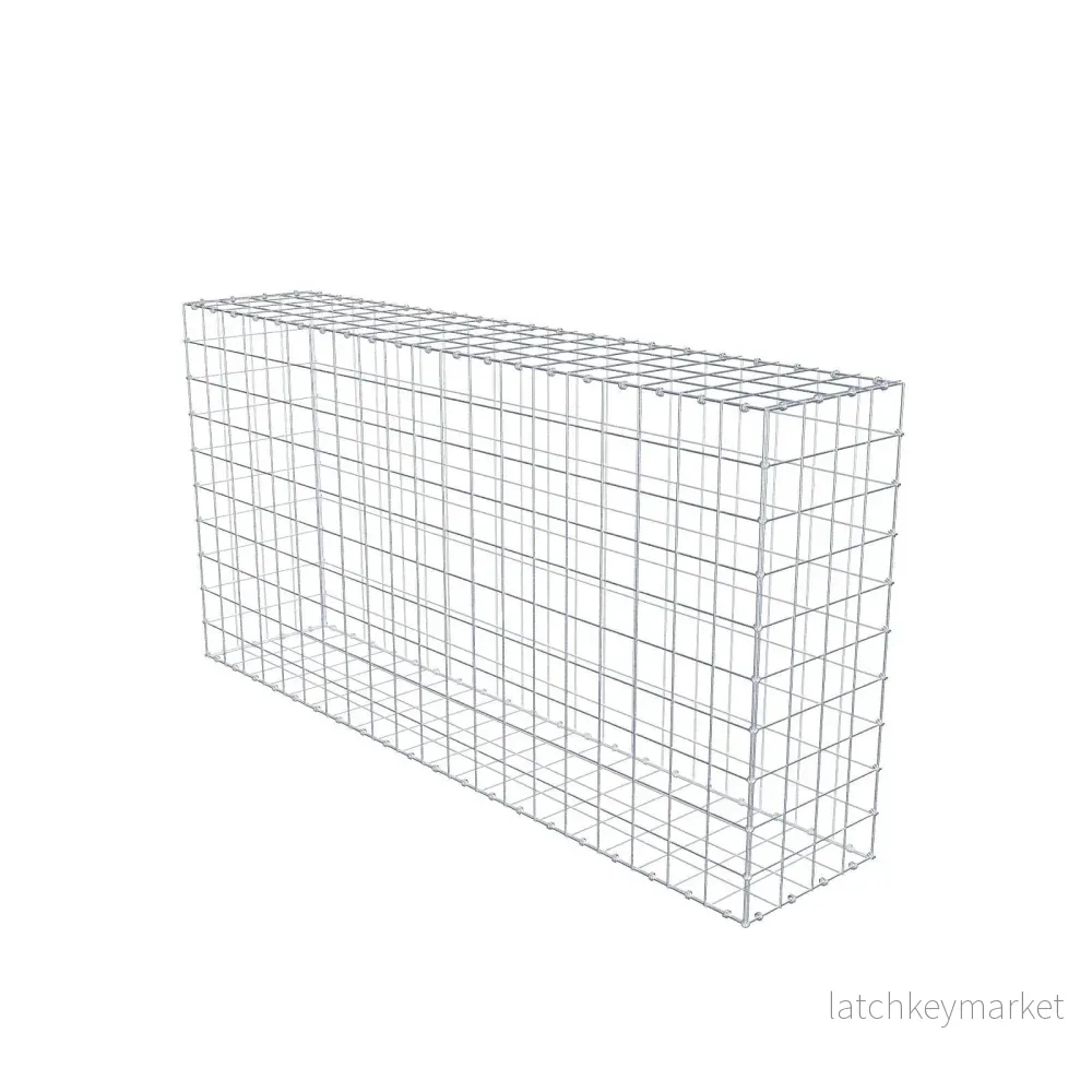 Gabion 200 cm x 100 cm x 40 cm (L x H x D), maskstorlek 10 x 10 cm, spiralring Gabion 200 cm x 100 cm x 40 cm (L x H x D), maskstorlek 10 x 10 cm, spiralring