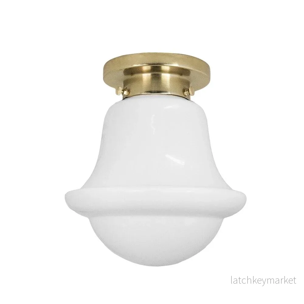 Badrumslampa Tak Sture Mässing/Opal Vit